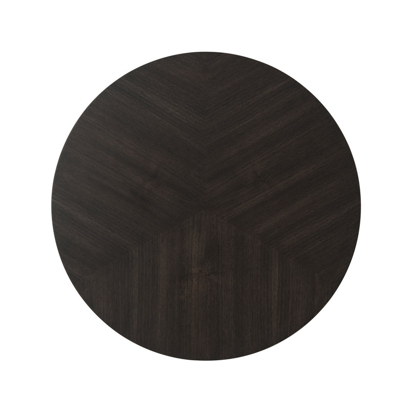 Beechwood Round Side Table with Black Metal Inlay by Anthony Cox