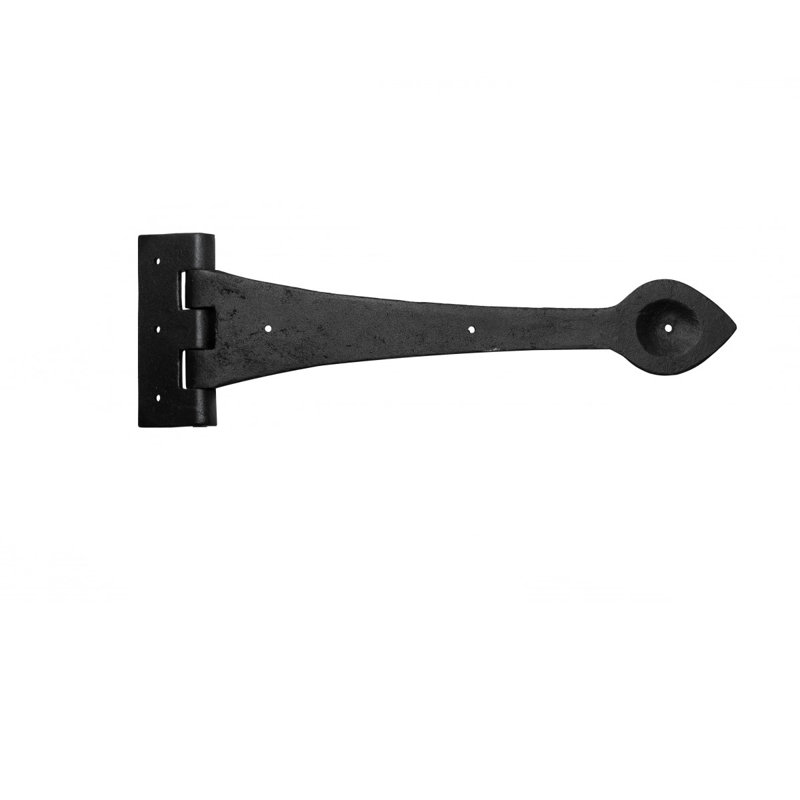 Black Wrought Iron Spade Strap Hinges for Gates
