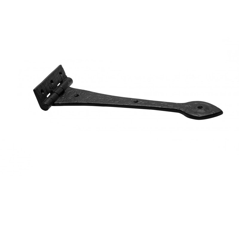 Black Wrought Iron Spade Strap Hinges for Gates
