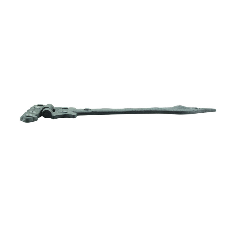 9" Black Wrought Iron Spear Tip Strap Hinge