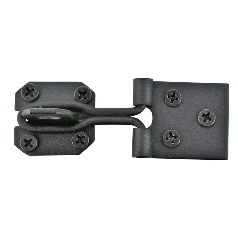 Black Wrought Iron Cabinet Door Hasp Lock Set
