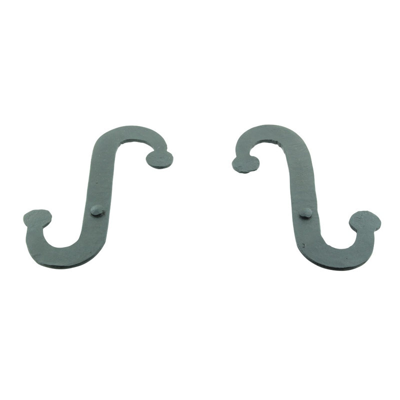 Black Wrought Iron S-Shaped Shutter Dogs Pack of 4