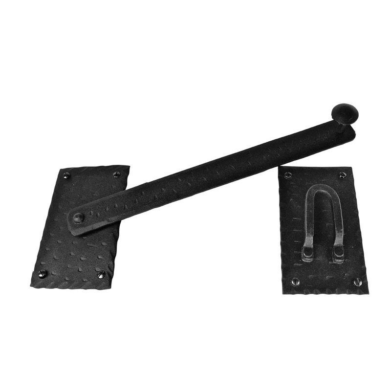 12" Black Wrought Iron Gate and Door Latch Set