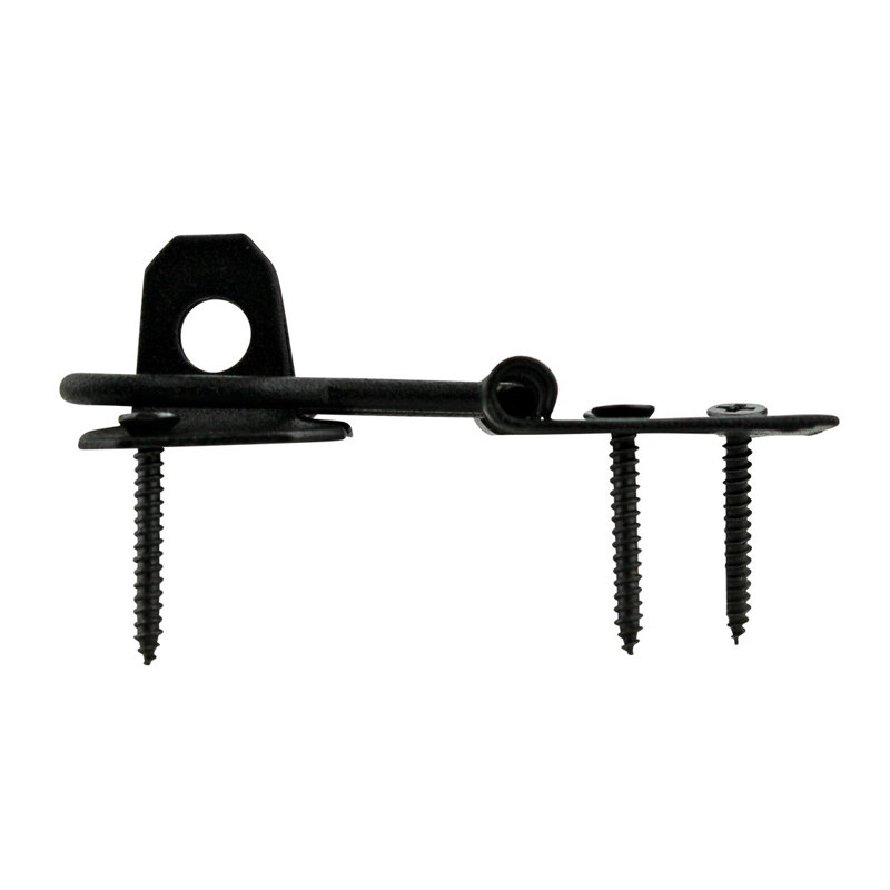 Black Wrought Iron Cabinet Door Hasp Lock Set