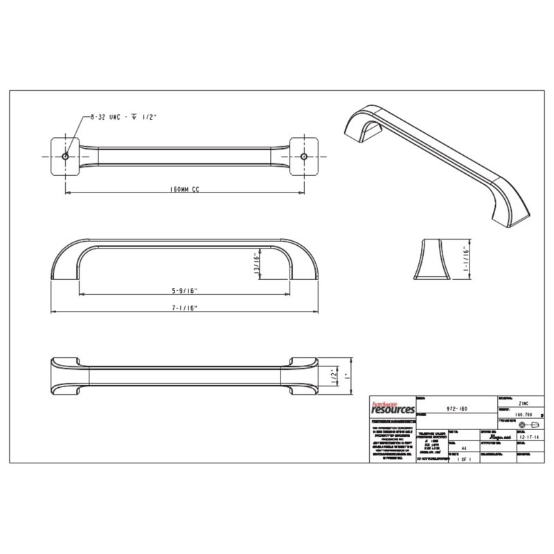 Brushed Pewter Modern Appliance Bar Pull with Mounting Hardware