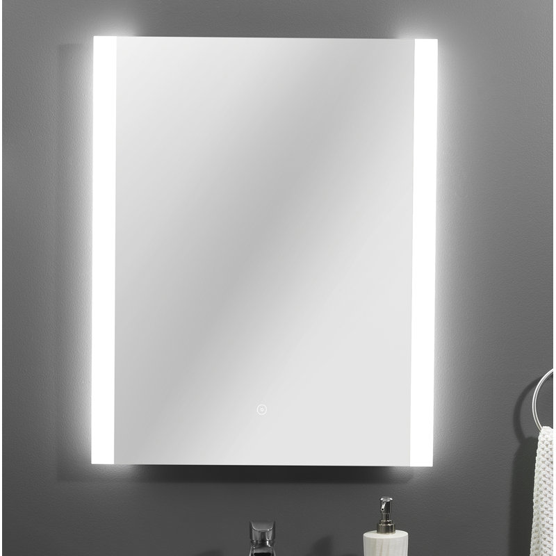 Martina 24"x30" Sleek Frameless LED Wall Mirror with Anti-Fog Feature