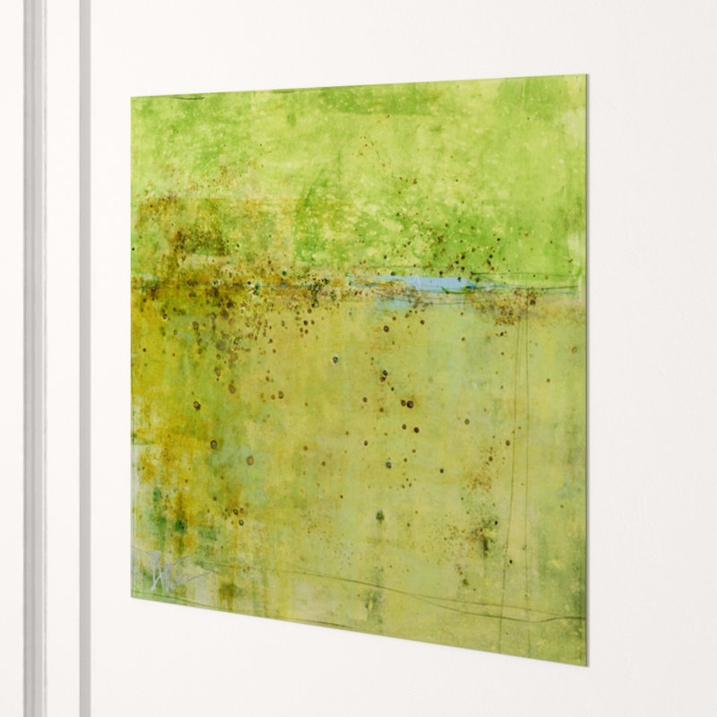 Green and Yellow Abstract 30" x 30" Canvas Art