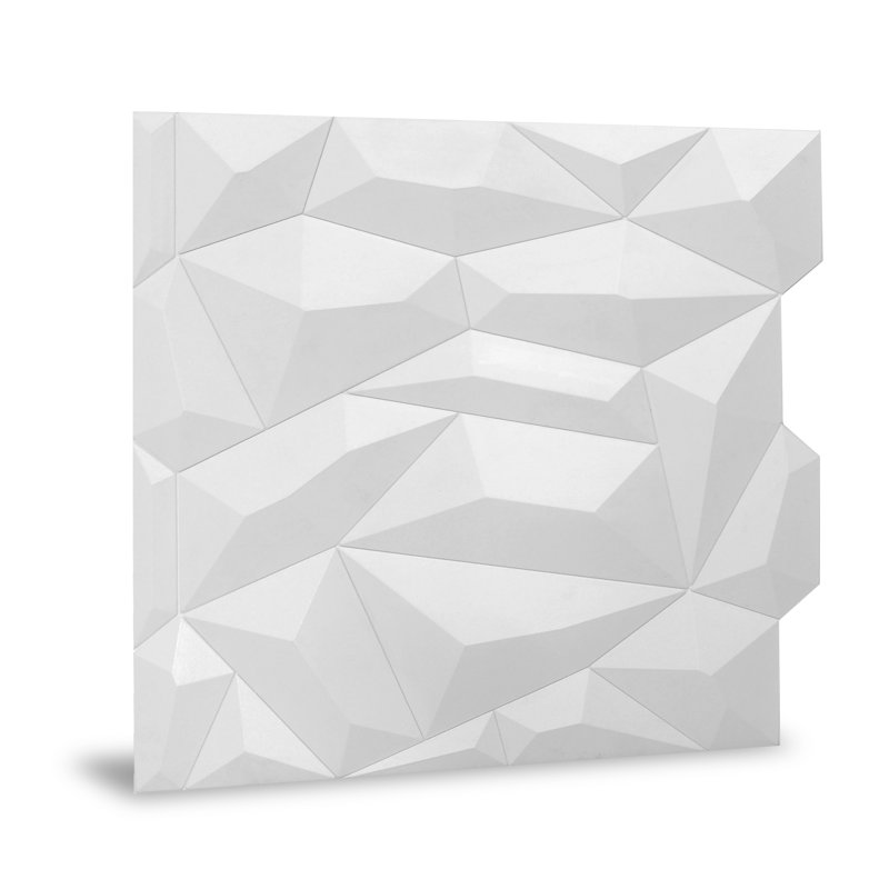 Glacier White 24" x 24" Geometric Vinyl Interlocking Wall Paneling, 6-Pack