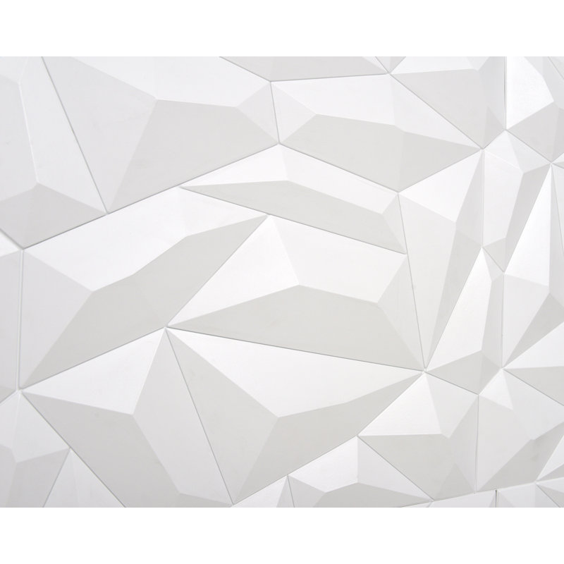 Glacier White 24" x 24" Geometric Vinyl Interlocking Wall Paneling, 6-Pack