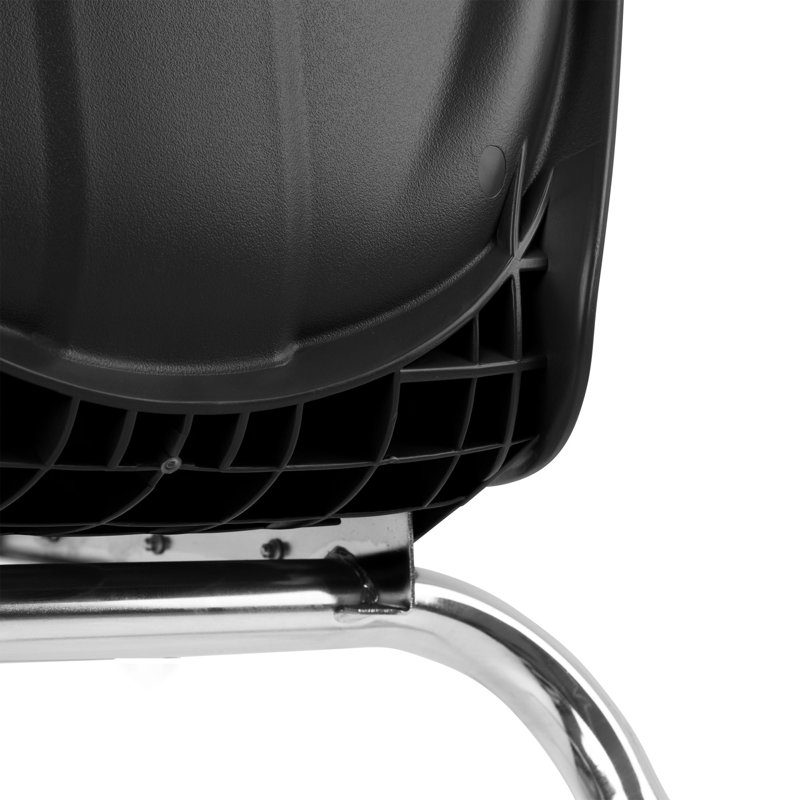 Black Plastic Stacking Classroom Chairs with Chrome Legs, Set of 4