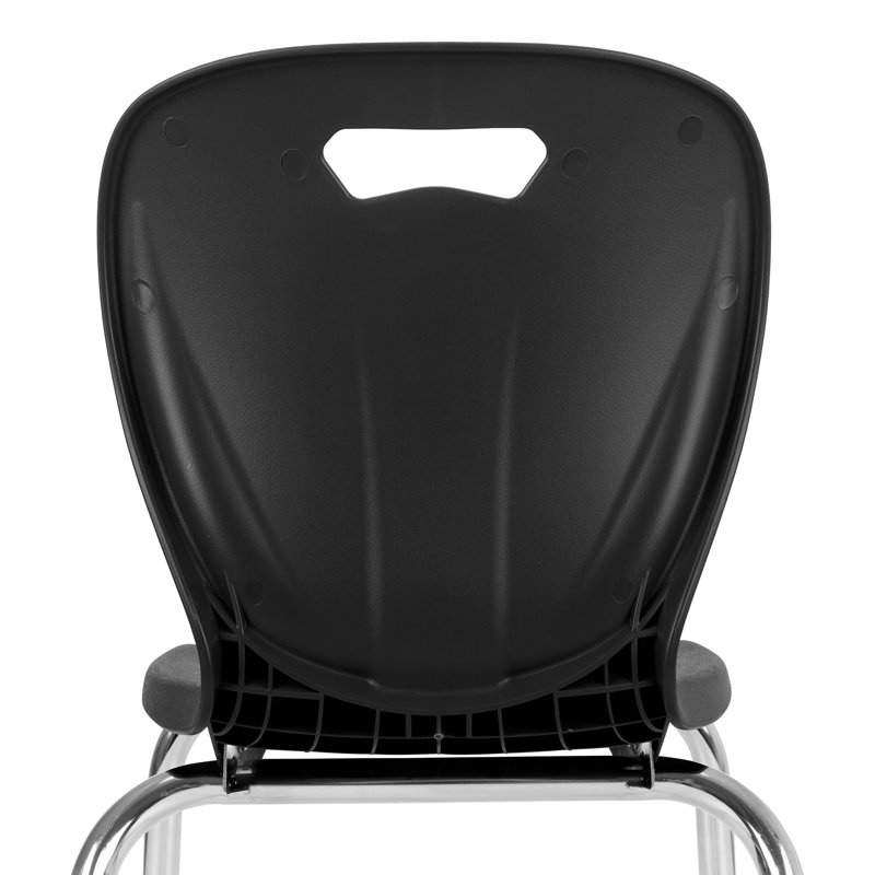 Black Plastic Stacking Classroom Chairs with Chrome Legs, Set of 4