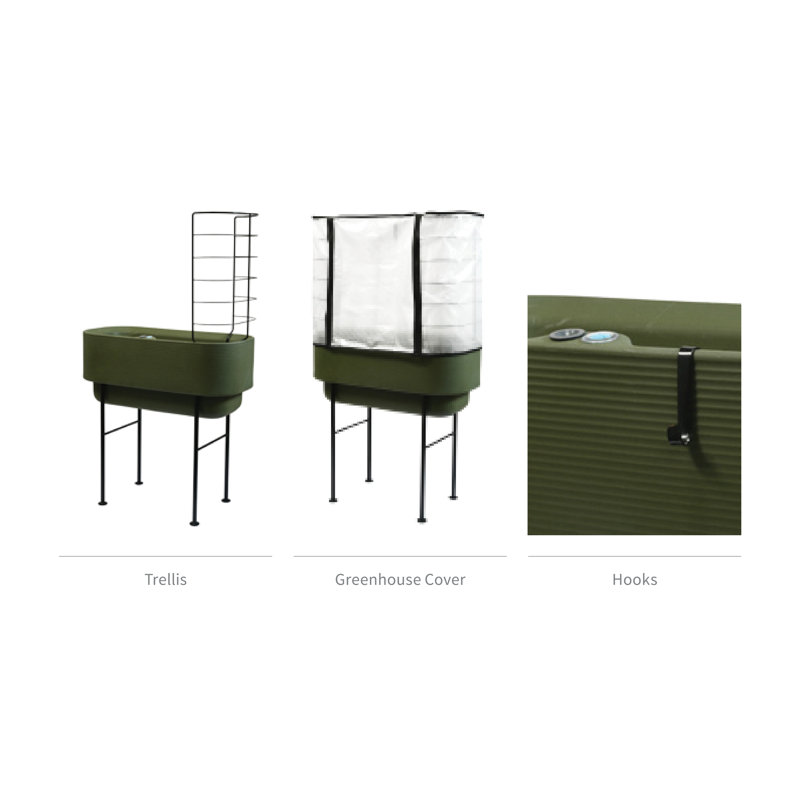 Olive Green High-Density Polyethylene Self-Watering Elevated Planter