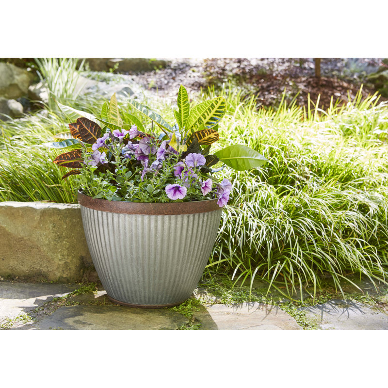 Westlake 20.5" Rustic Brown Resin Outdoor Planter