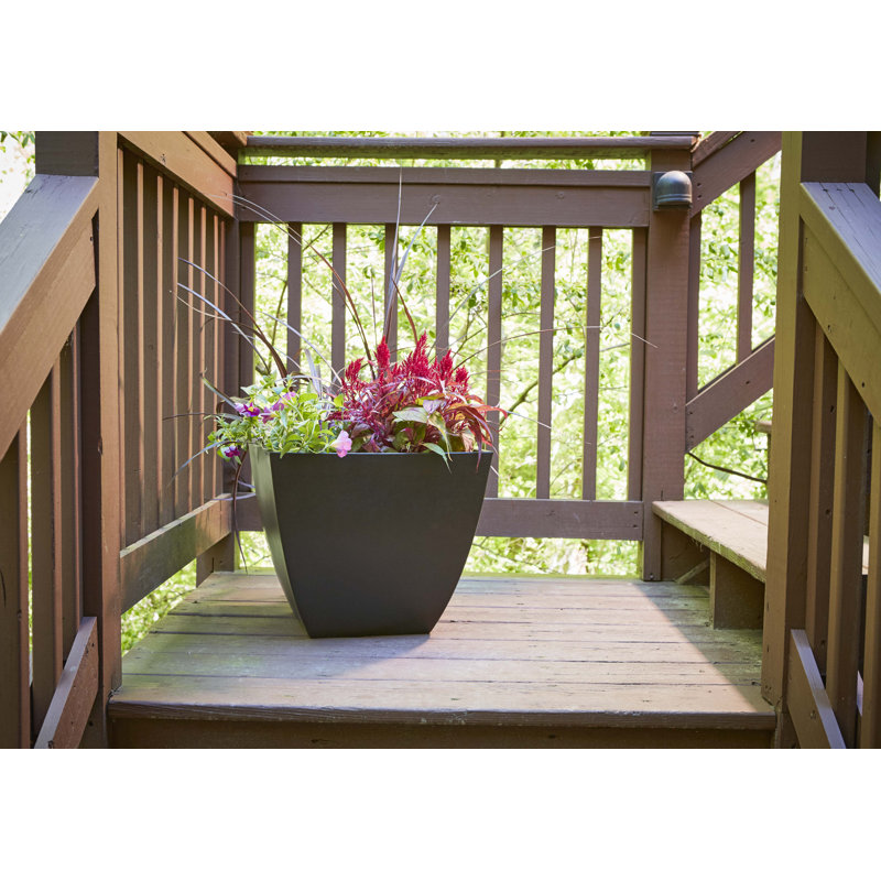 Large Coffee Square Outdoor Planter with UV Resistance