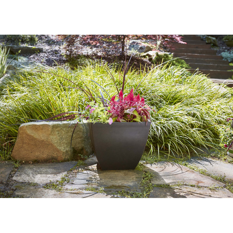 Large Coffee Square Outdoor Planter with UV Resistance