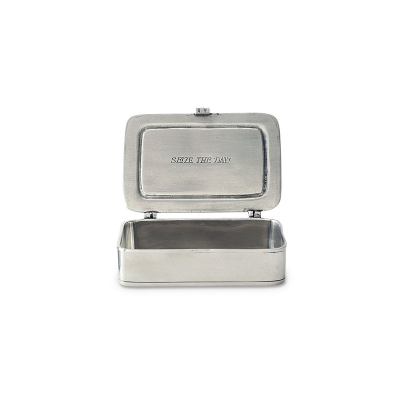 Small Pewter Carpe Diem Lidded Box