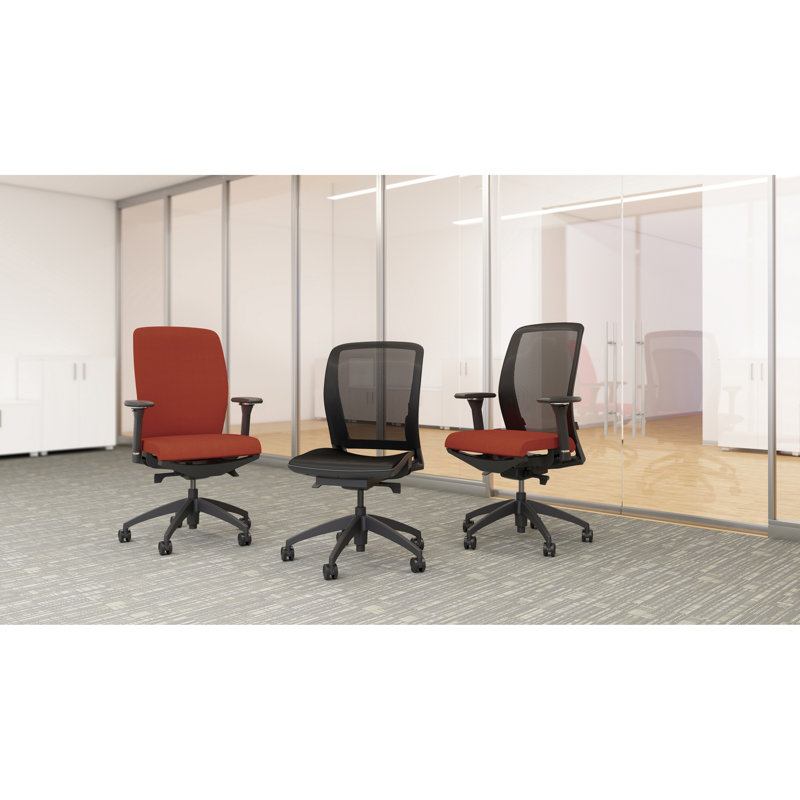 High-Back Executive Swivel Chair with Adjustable Arms in Black