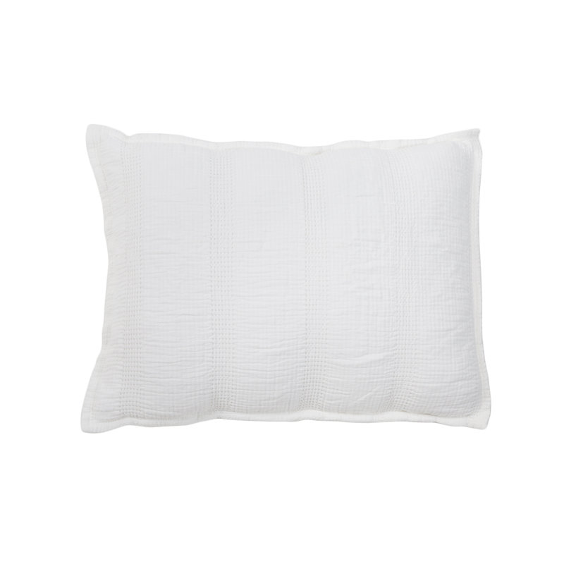 White Cotton Matelassé Standard Sham