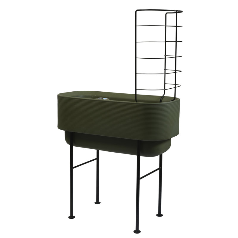 Olive Green High-Density Polyethylene Self-Watering Elevated Planter