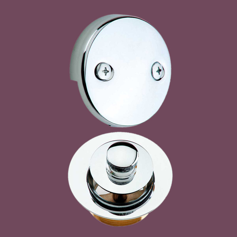 Chrome-Plated Brass Lift and Turn Tub Drain Overflow Kit