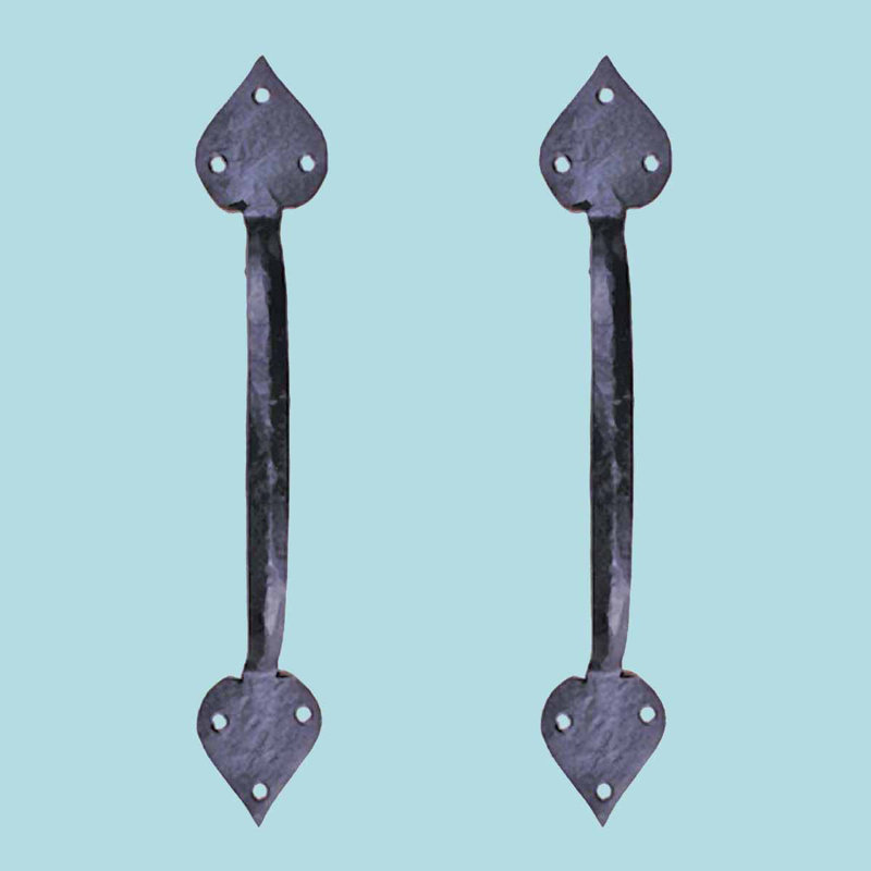 Black Wrought Iron Heart Tip Door Pull Handle