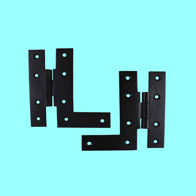 Black Wrought Iron Offset H-L Cabinet Hinges
