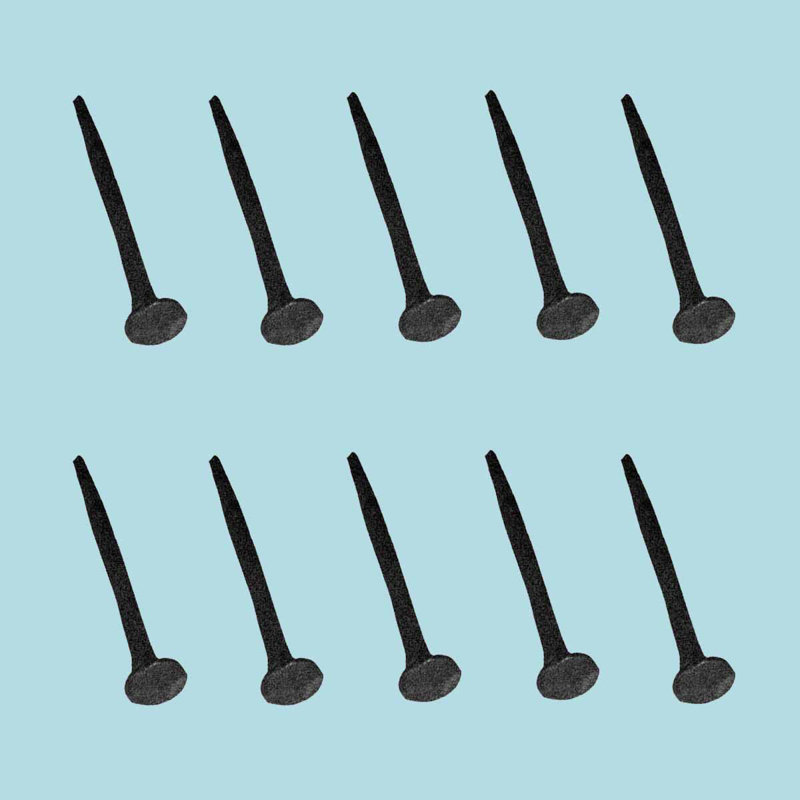 Black Wrought Iron Decorative Clavos Nails Pack of 10