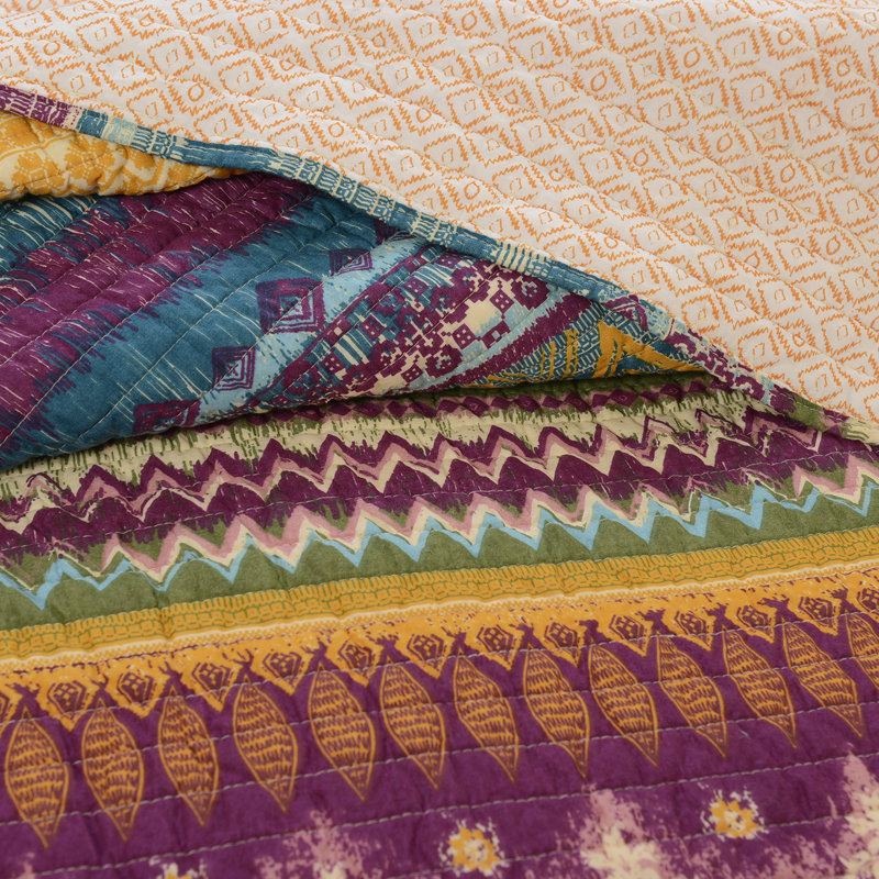 Southwest Reversible Cotton Throw Blanket, Fuchsia and Spruce