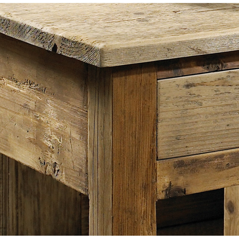 Salvaged Pine Reclaimed 4-Drawer Brown Coffee Table with Storage