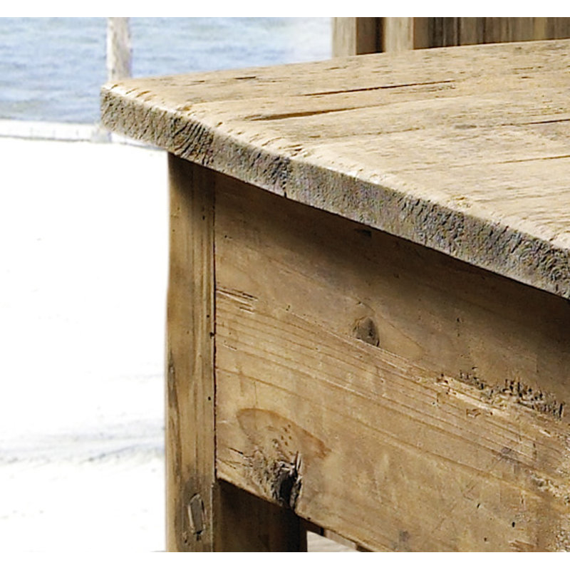 Salvaged Pine Reclaimed 4-Drawer Brown Coffee Table with Storage