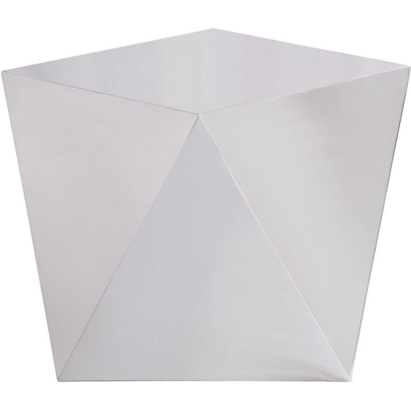 Gemma Silver Faceted Metal Accent Table