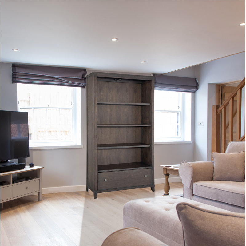 Adjustable Gray and Brown Wood Traditional Bookcase