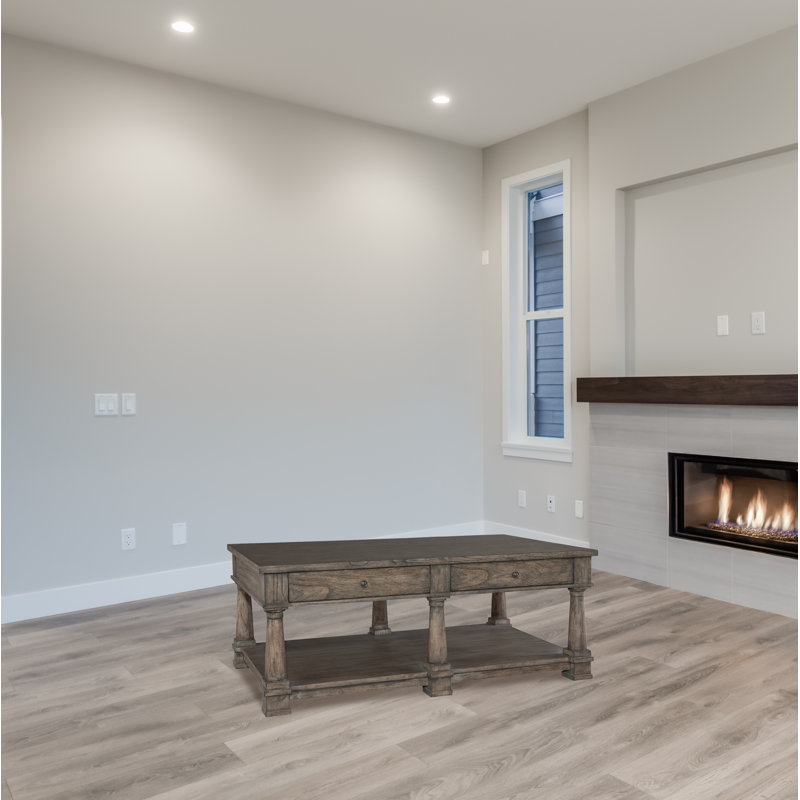 Lincoln Park Brown Wood Rectangular Coffee Table with Storage