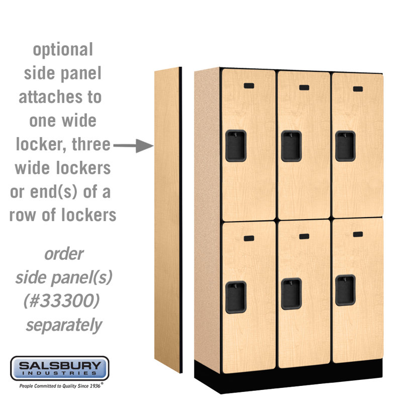 Maple Double Tier Lockable Wood Locker Unit