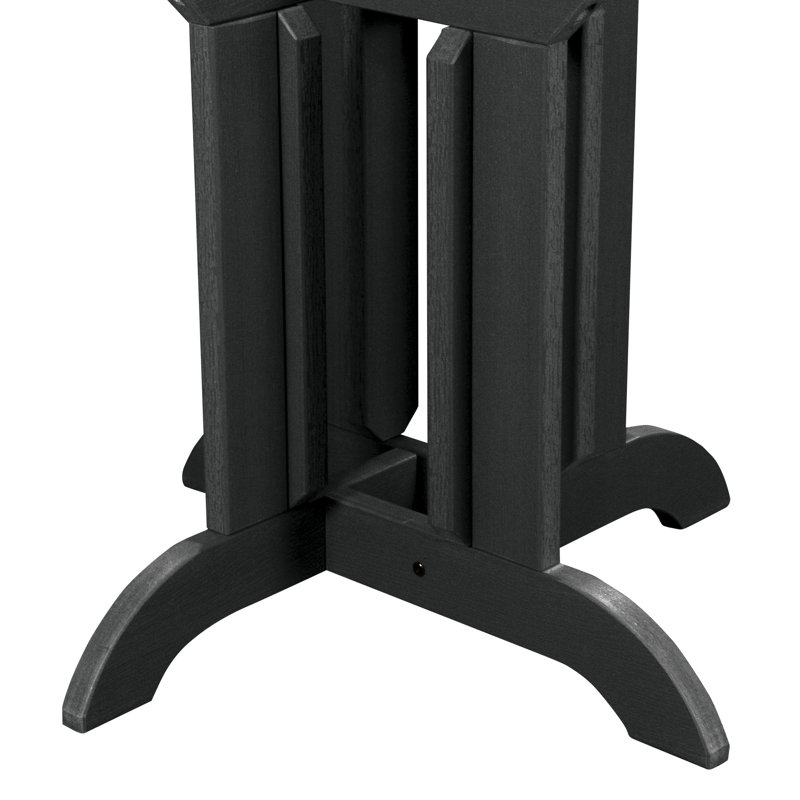 Black Round Counter Height Outdoor Dining Table with Umbrella Hole