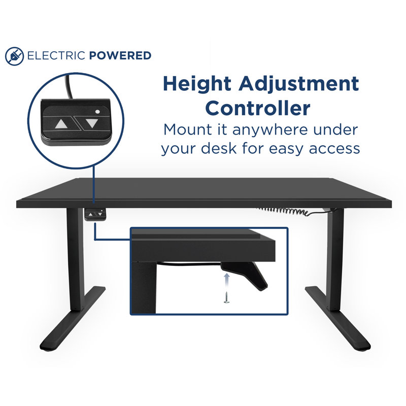 Black Adjustable Electric Standing Desk Frame with Controller