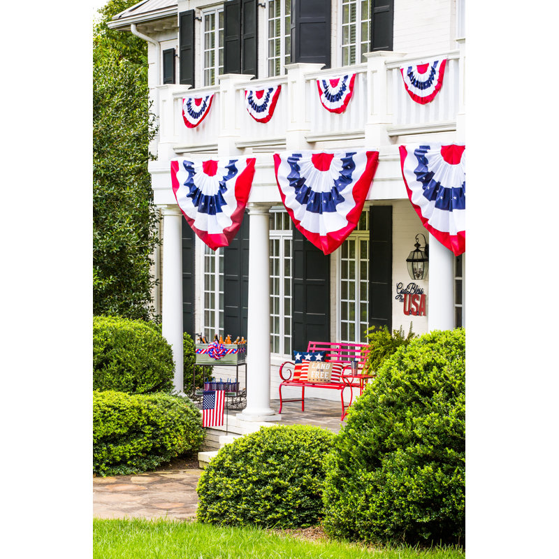 Patriotic Red White and Blue Polyester Bunting