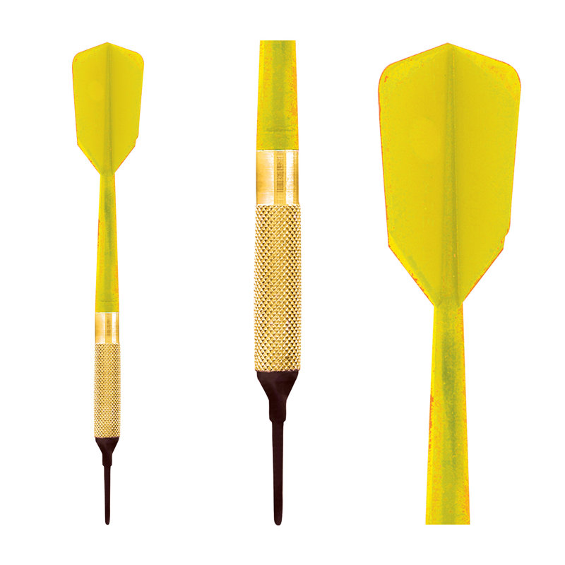 Yellow Brass Commercial Soft Tip Bar Darts Set