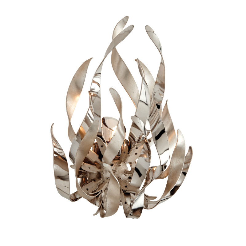 Graffiti Transitional Silver Leaf Flush Mounted Sconce