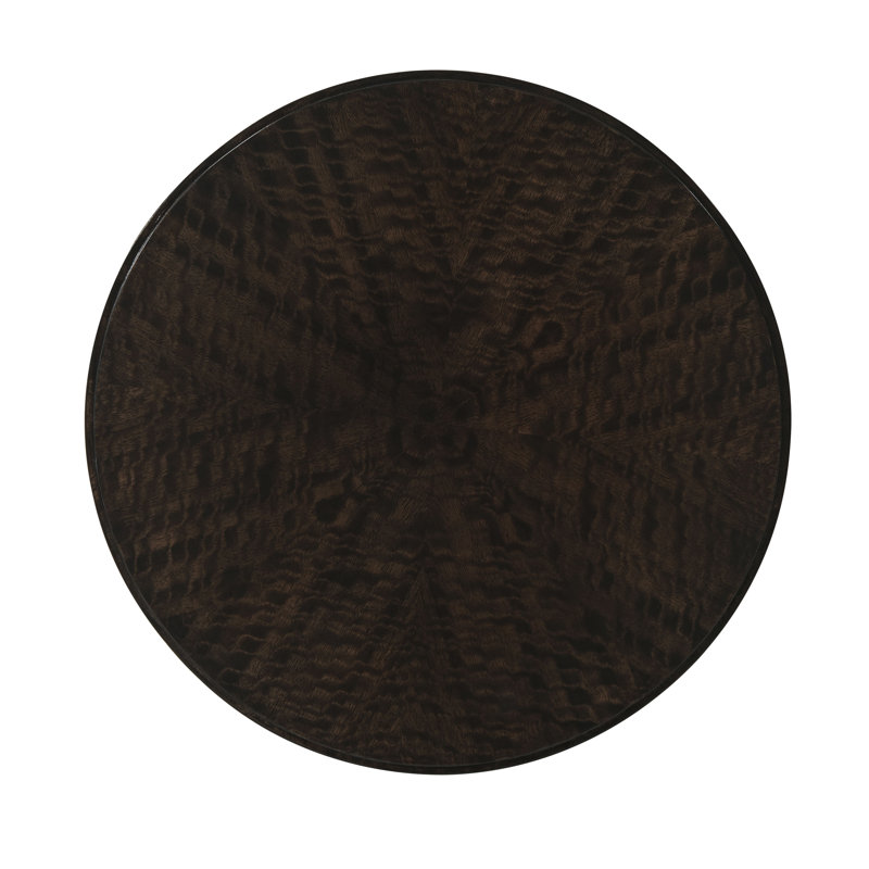 Hazelnut Round Wood End Table with Silver Base