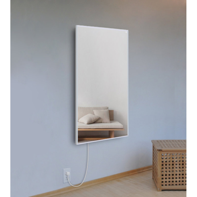 Sleek Mirror Finish 35"x24" Wall-Mounted Radiant Panel Heater, 600W
