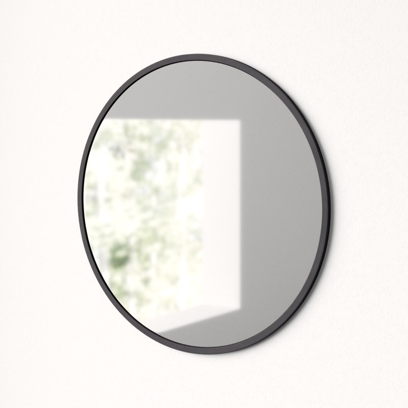 Umbra Hub 20" Industrial Black Rubber Round Wall Mirror