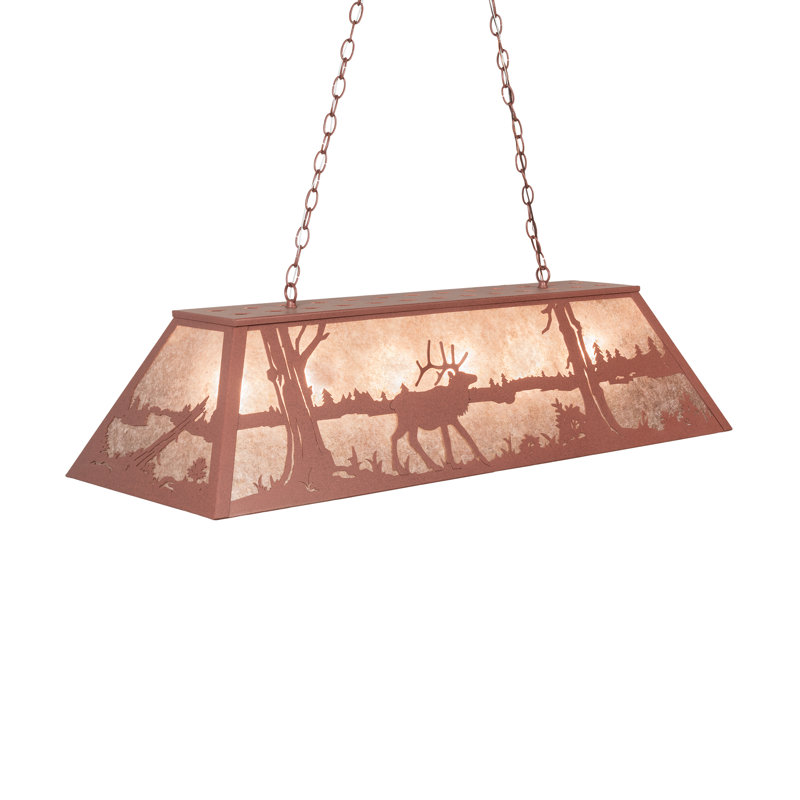 Rustic Elk Lake 24" Glass Pendant Light for Indoor/Outdoor