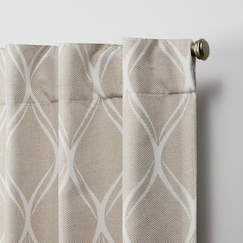 Linen Room Darkening Ogee Jacquard Curtain Panels, 52" x 96"