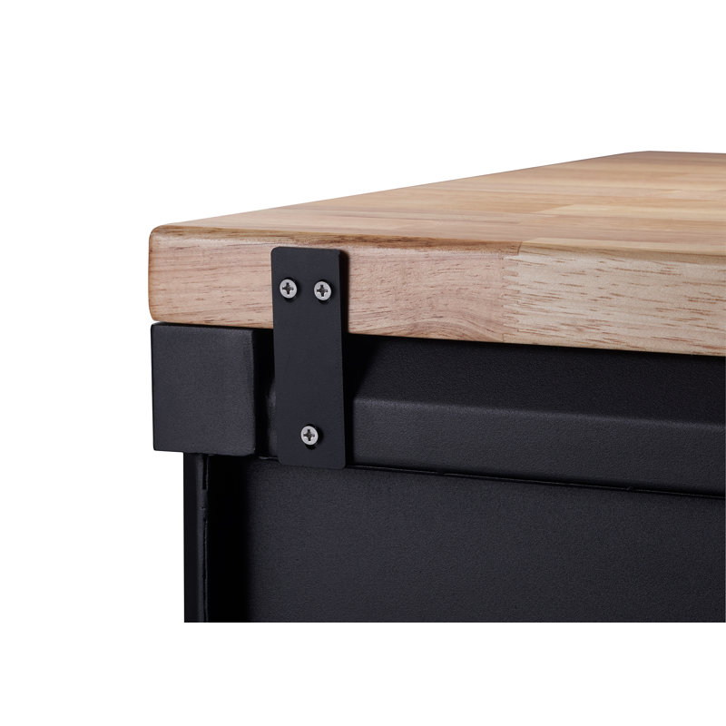 Black Industrial Lockable Cabinet Set with Adjustable Shelving