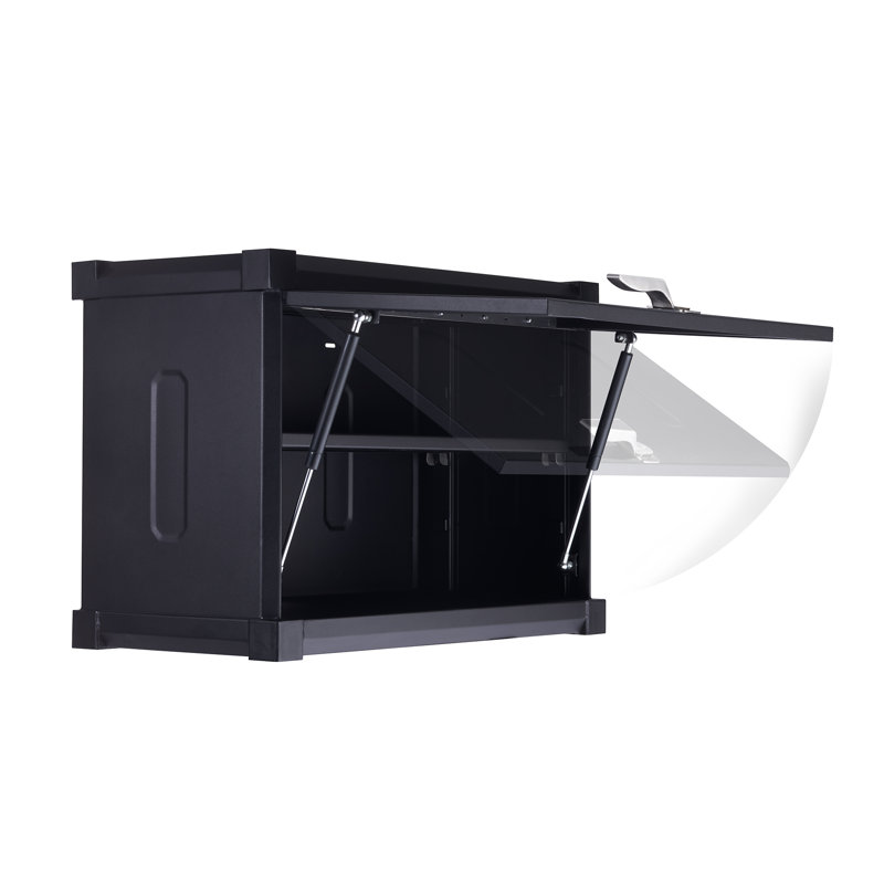 Black Industrial Lockable Cabinet Set with Adjustable Shelving