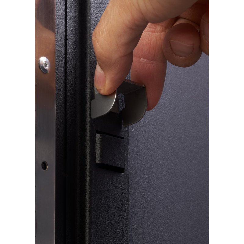 Black Industrial Lockable Cabinet Set with Adjustable Shelving