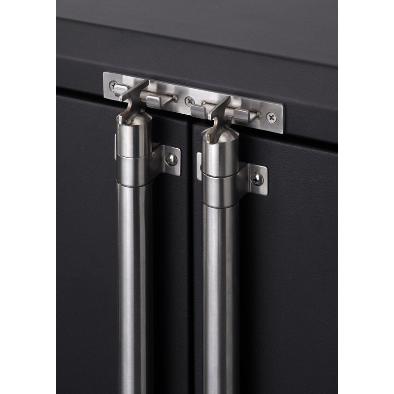 Black Industrial Lockable Cabinet Set with Adjustable Shelving