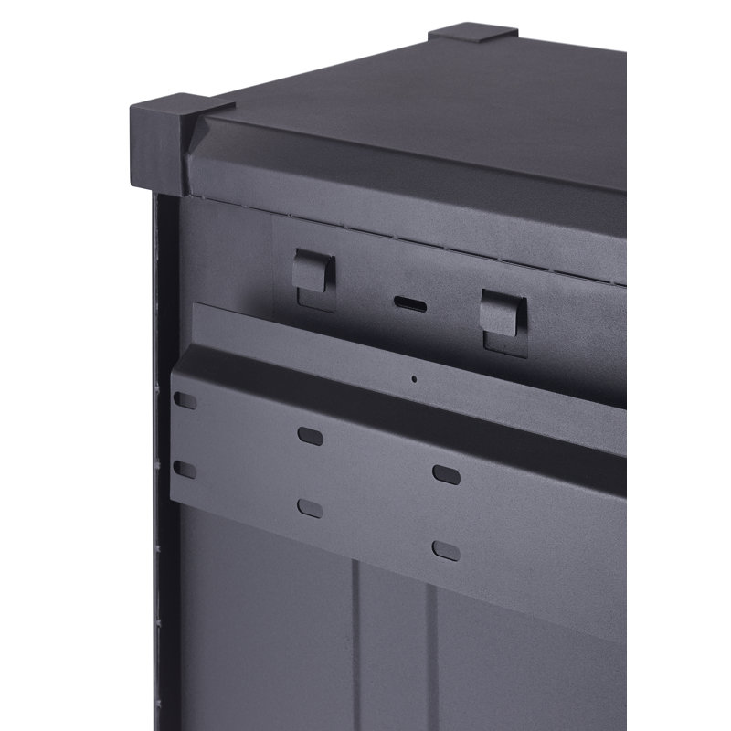 Black Industrial Lockable Cabinet Set with Adjustable Shelving