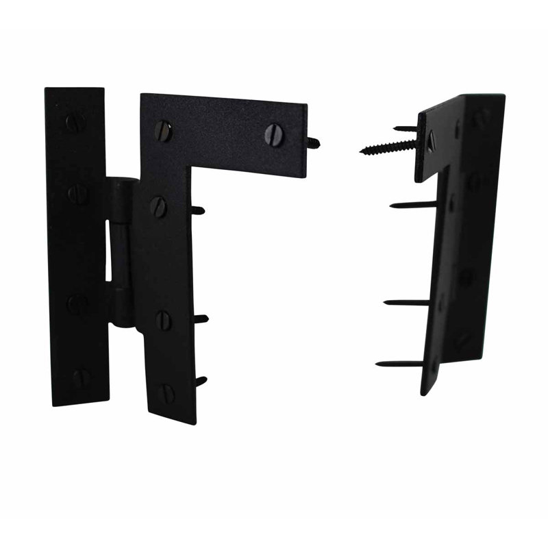 Black Wrought Iron Offset H-L Cabinet Hinges